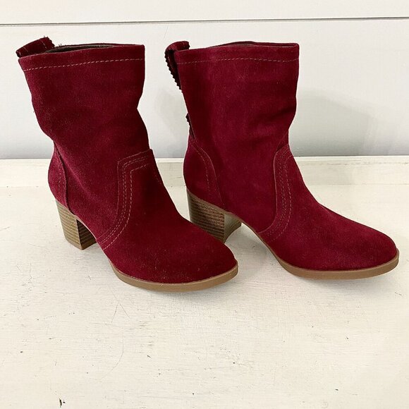 White Mountain Bahari Suede Leather Pull On Slouchy Ankle Boots Booties Size 6.5 - Picture 3 of 11